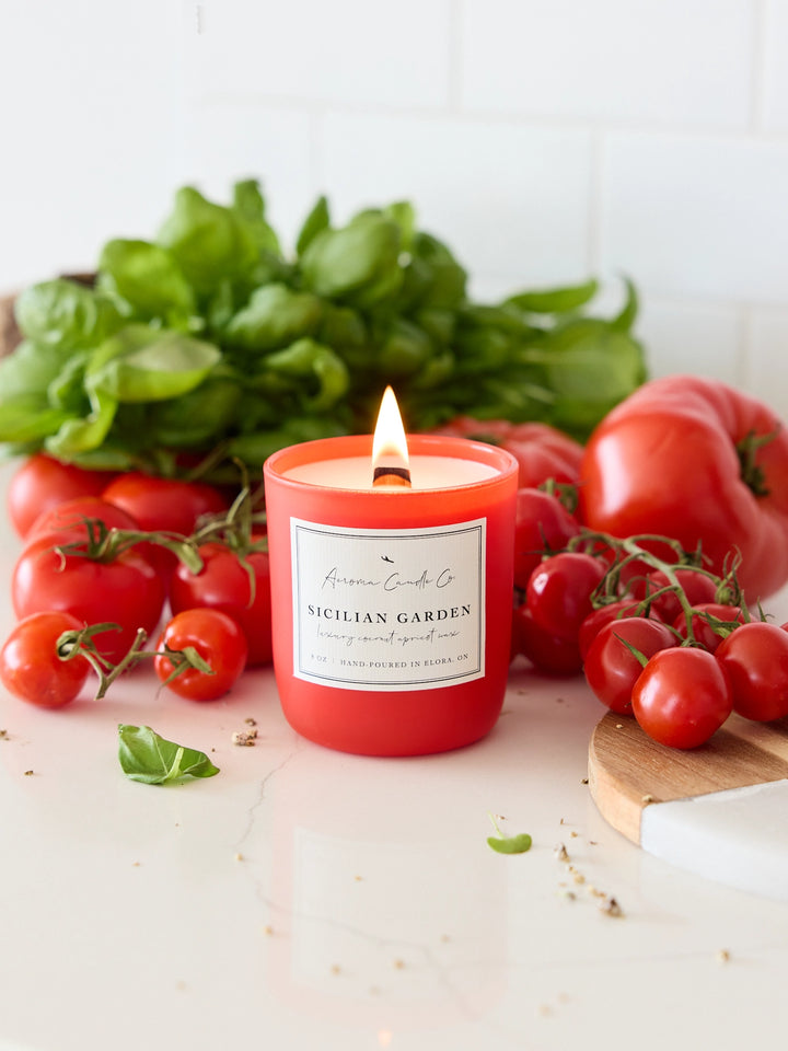 A red lit/burning candle labeled &